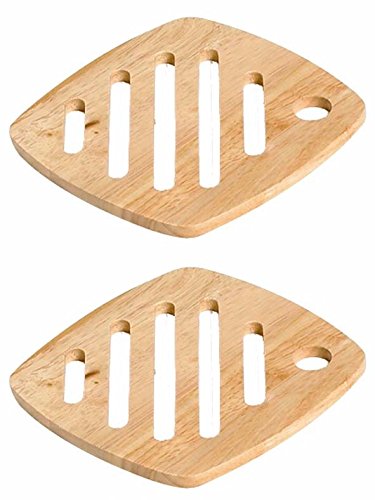 Set (2 Stück) Topfuntersetzer aus Holz Durchmesser 215 mm (BL35Fx)