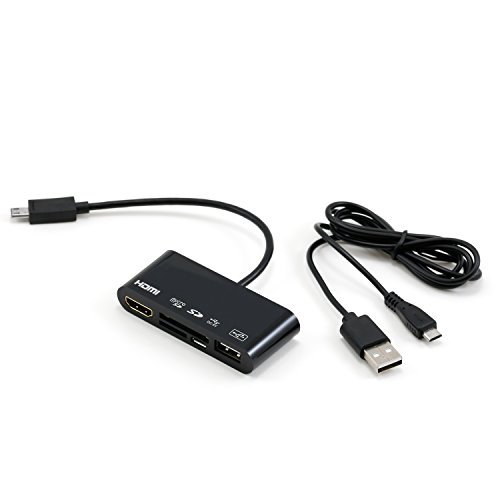 CSL – MHL Micro USB zu HDMI Adapter / Kabel | 5in1 | MHL (OTG) zu HDMI / USB Schnittstelle / externer Cardreader (Kartenlesegerät) | zum synchronisieren von Smartphone / Tablet auf Fernseher / Smart TV / Monitor / Beamer | Samsung Galaxy S3, S4, Galaxy Note 2, Note 3 | Gerät muss OTG / MHL fähig sein - 3