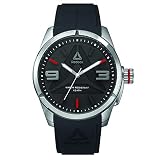 WARRIOR BLACK, SILVER DIAL; WARRIOR BLACK STRAP; SILICONE STRAP WITH SS BUCKLE