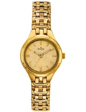 Inex Damen - Armbanduhr Analog Quarz Gold Edelstahl A12115D7I