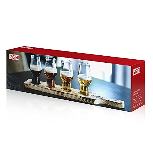 Rastal Beer Flight Set 4x0,195l + Tasting-Brett