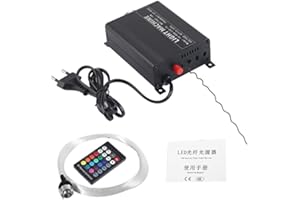 FTVOGUE Ensemble Gypsophile 16W RGBW, Kit de garniture de plafond LED à fibre optique télécommandé pour moteur léger