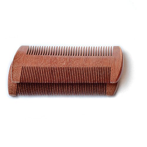 EQLEF® Beard Holzkamm, Taschenkamm, nicht statisch Rotes Sandelholz handgefertigten Kamm, Schnurrbartkamm Holz - 4