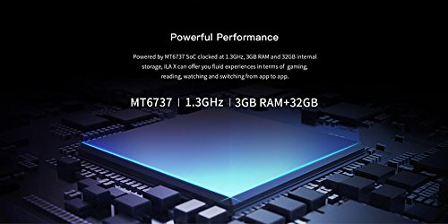 ILA X - Schermo HD da 5,5 pollici (rapporto 18: 9) Smartphone Android 7.0 4G, Bezel-Less 7,95mm Ultra slim, quadricromia da 1,3 GHz 3 GB + 32 GB, 5 MP + 13 MP, impronta digitale - bianca