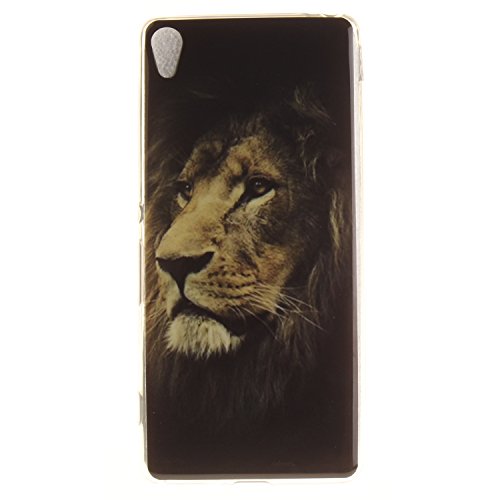 Sony XA Hülle, Xperia XA Hülle Case, Cozy Hut Sony Xperia XA Hülle TPU Case Schutzhülle Silikon Crystal Clear Case Sony Xperia XA (5 Zoll) Hülle Case Cover Ultra-Transparente Flexible TPU Bumper Handy Tasche Case Cover Etui Hülle mit Anti-Rutsch Kratzfest – Löwe - 2