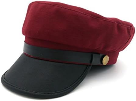 Men And Women Fur Eaves Hat Naval Cap Couple Cap Flat Top Berets,WineRed-56-58cm