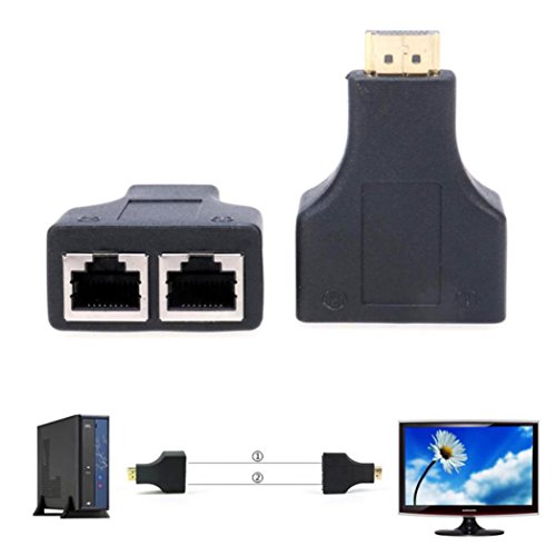 Tefamore HDMI über RJ45 CAT5e CAT6 UTP LAN-Ethernet-Balun Extender Repeater - 3D HD 1080p