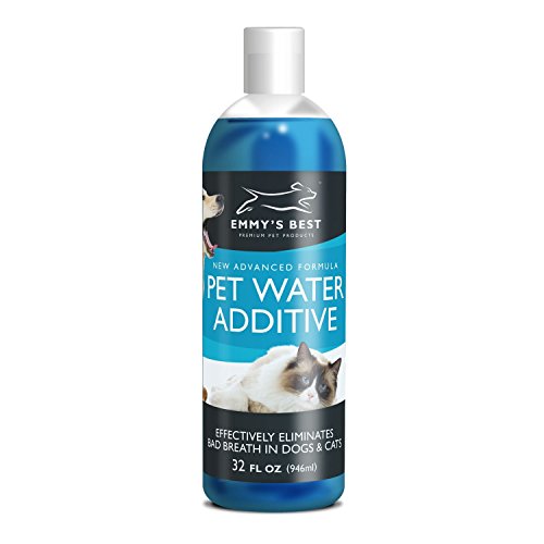 Emmy's Best Aditivo para Agua de Mascotas Aliento Fresco de Perros y Gatos Sin Cepillar Elimina Placa, Sarro y Mejora el Mal Aliento