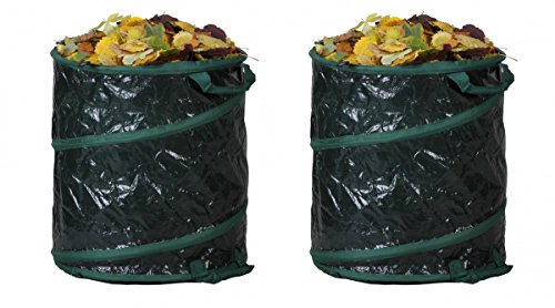 2x VAVIDA Pop Up Gartensack Laubsack Rasensack Gartenabfallsack Abfallsack 120L
