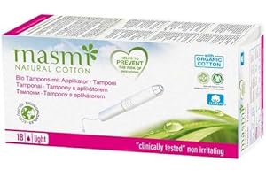 ‎BIO3 Masmi Organic Tampons Light Mini with Applicator 100% Cotton Pack of 18