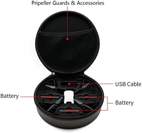 For DJI Tello Drone,Diadia Waterproof Portable Black PU+EVA Bag Body/Battery Handbag Carrying Case Protector