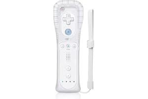 WEVESA Wii Remote Controller for Nintendo Wii & Wii U - Wireless Gamepad with Silicone Case & Wrist Strap (White)