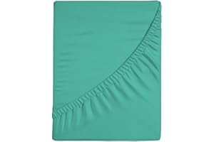 Zer0bed, Lenzuolo Sotto con Angoli Singolo Tinta Unita 100% Cotone ANGOLO MAXI 30CM, 1 Piazza, Verde Acqua, 90x200