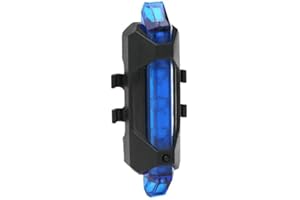 JORZER 1 luce USB ricaricabile per bicicletta, impermeabile, luce posteriore per bicicletta, 3 modalità, luce di sicurezza, adatta a tutte le mountain bike, bici da strada, blu