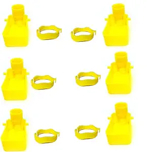 PONDICHERRY Pigeons? - Birds Feeding Cup | (Pack of 6) Birds Food Feeder Connect with Any Type of Pet Bottles (6 Food Feeder with 6 Bottle Holder Ring)