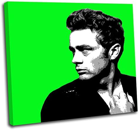 Canvas Culture - James Dean Pop Art Box Framed Canvas Art Print Picture 2 Green 75 x 75cm