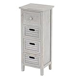 Schrank Kommode 74x30x25cm, Shabby-Look, Vintage ~ grau - 