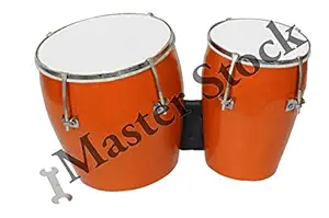 Master Stock 7 Inch Professional Two Piece Hand Made Wooden Bango Drum Set (Brown)