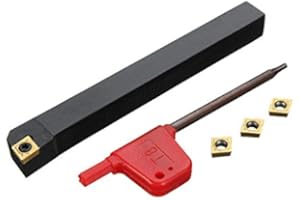 EsportsMJJ SCLCR1010H06 10 x 10 x 100 mm Lathe Turning Tool Holder with 4 Pieces Ccmt0602 Alloy Inserts