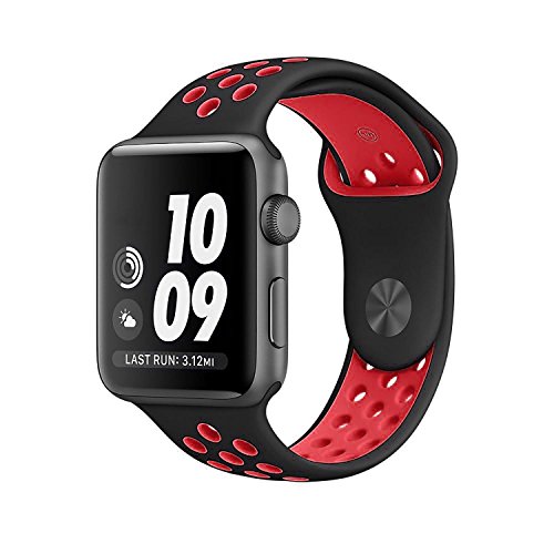 Apple Watch Armband Nike+ 38mm/42mm Replacement, Kobwa Silikon Sport IWatch Band Uhrenarmband Ersatzband für Apple Watch Series 2 / Series 1