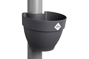 elho Vibia Campana Rura odpływowa Clicker 40, doniczka na kwiaty do użytku na zewnątrz, Ø 21,6 x wys. 16,3 cm, czarny/antracyt