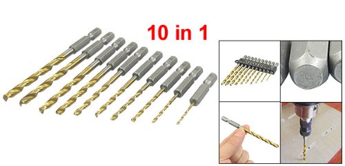 10 in 1 Zylinderschaft, HSS 1 mm bis 5 mm Twist Bohrer Set Messing - 2