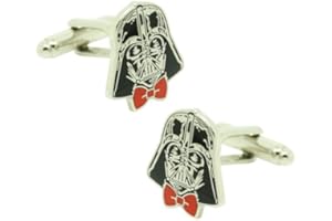 MasGemelos Boutons de Manchette Dark Vador Noeud Papillon Star Wars Cufflinks, Estandar, Acier inoxydable, Acier inoxydable, estandar, Acier inoxydable, Acier