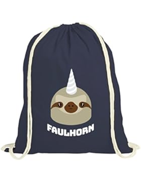 Einhorn Faultier natur Turnbeutel mit Faulhorn Motiv von ShirtStreet