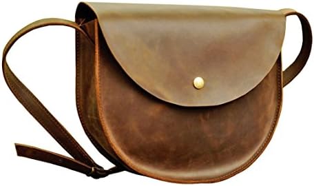 Leather women's bag. Small handmade bag. Bag from genuine leather for women (Brown)