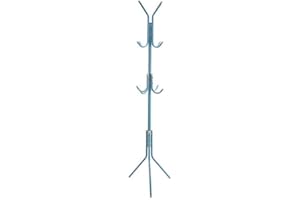 My Home Essentials® Hat Coat Stand, 12 Hooks Coat Stand Free Standing Hanger Hall Umbrella Holder Hooks Office Entryway - White, Black, Blue (Blue)