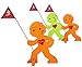 Produktbild StreetBuddy - Warnfigur Kindersicherheit, 03-er Pack (2 x Orange, 1 x Grün)