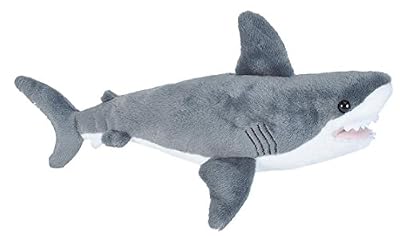 Wild Republic Wild Republic-22462 Peluche Requin Blanc Cuddlekins Mini, Jouets, 20cm, 22462, Gris, 20 cm