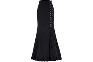 TangDao Falda Lady Steampunk de Loto-Hoja de Pescado Vestido Retro gótico Sirena Vestido