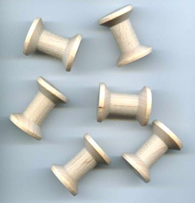 Small Wooden Spools, pack of 6, 30mm