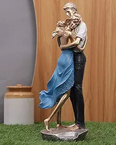 Sparkles IDEAZ Romantic Love Couple Showpiece Home Decor Figurines Racks,Shelves,Table Decorative Living Room Bed Room Anniversary Wedding Valentine Beautiful Gift Items (Love Couple Statue - Blue)