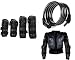 Auto Pearl Premium Quality Bike Accessories Combo of Fox Motorcycle Riding Knee and Elbow Guard (Black, Set of 4). & Cable Lock For Bicycle/Bike/Helmet/Luggage etc. & Fox Riding Gear Body Armor Protective Jacket For Bike - Black -Xtra Xtra Large. RS.1887.00