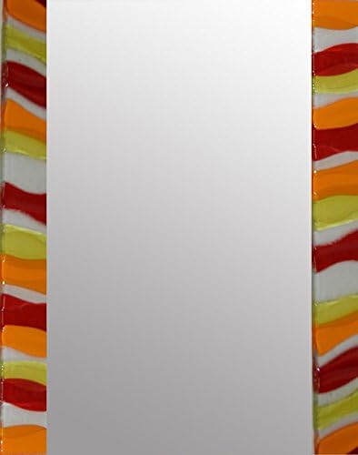 Spires Art "Amber Ripple Rectangle" Wall-Mounted Mirrors, Multi-Colour