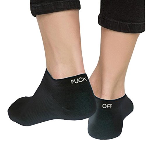 NO&DISTURB Calcetines Tobilleros Divertidos, Unisex de Corte bajo, Calcetines de Bote para Mujeres y Hombres - Idea de Regalo novedosa, Negro, Talla única