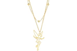 EUEAVAN Princesa Wendy Campanilla Colgante Collar Hada Pixie Angel Trendy Exquisita Mágica Bailarina Ballet Gargantilla Joyas Cuento de Hadas Cotización Niñas Mujeres Adolescentes