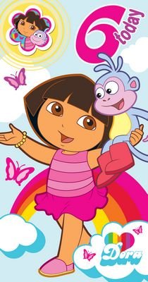 Dora The Explorer - Age 6 Birthday Card & Badge - 6th
