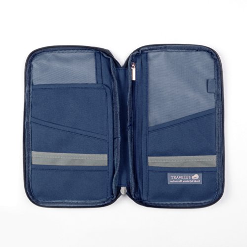 SAVFY® Reiseorganizer Reisedokumententasche Reisebrieftasche mit Reißverschluss, für Münzen, Stift, Kreditkarten… - 2