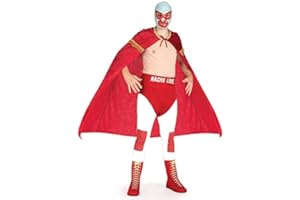 MJPARTY Mens Wrestling Fancy Dress Costume Nacho Kendo Superhero Fancy Dress Costume Outfit Adult