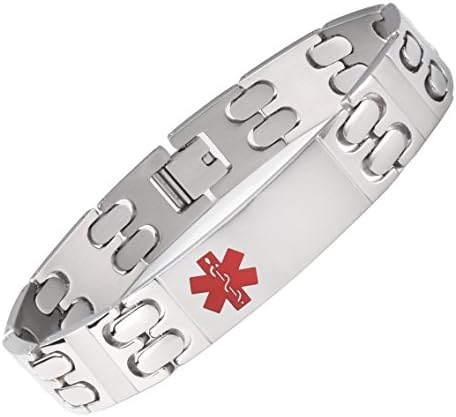 Tarring Solid titanium Medical id Bracelets for Men with Free Engraving(7.5")