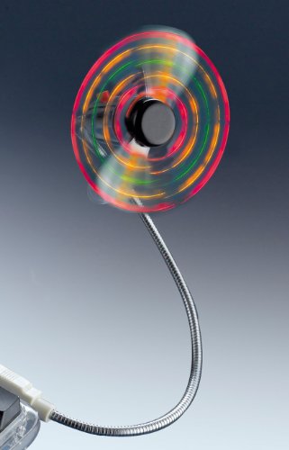 BECO USB-LED-Ventilator 5 LEDs mit farbigem Matrix-Effekt geringer Energiebedarf leiser Elektromotor weiche Flügel flexibel einstellbarer Schwanenhals kompatibel für PCs Notebooks und PDAs für alle USB-Steckdosen - 2