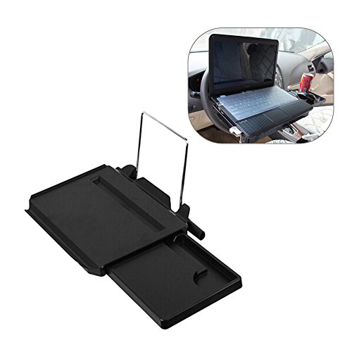Auto-Laptop-Schreibtisch, Multi-funktionale Portable faltbare Auto-Tablett, Lenkrad Schreibtisch & Autositz zurück Laptop-Tisch, Ernährung & Entertainment Cup Holder-Convenience (#1(340*300*40mm))