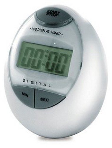 8001201 Digitaler Küchentimer in Eiform silber im piffigen Design Eieruhr Kurzzeitmesser