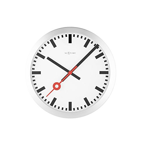 SMALL STATION STRIPE Wanduhr D 19cm, Aluminium, gebürstet - 3