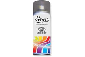 STEYER Black Acid Super Etch Primer Undercoat for Steel Aluminium Iron Copper Brass Surfaces