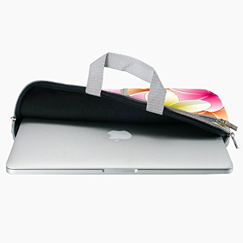 Alle Zweck hell Frangipani Karte in Vector Format 14 bis 14,6 Schutz Neopren mit Tragetasche aus Tasche für MacBook Pro 15/Macbook Pro 15 Touch Bar & 35,6 cm Acer Dell HP Lenovo Chromebook - 3