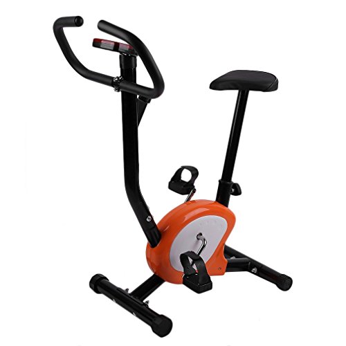 Blackpoolal Estática de Fitness de Bicicleta Bicicleta Estática Trimm - Rueda Entrenamiento con Pantalla LCD para Casa para Quitar Entrenamiento de Resistencia Altura Regulable hasta 110 kg